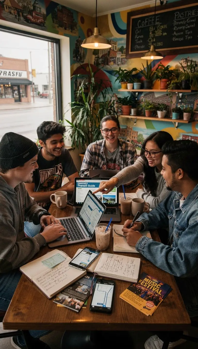 Znak drogowy wskazujący kierunek do lokalnych atrakcji festiwalowych
