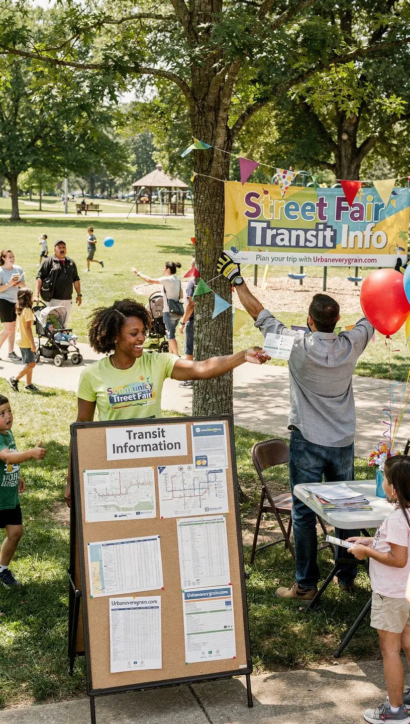 Plan podróży z mapą lokalnych środków transportu w tle.